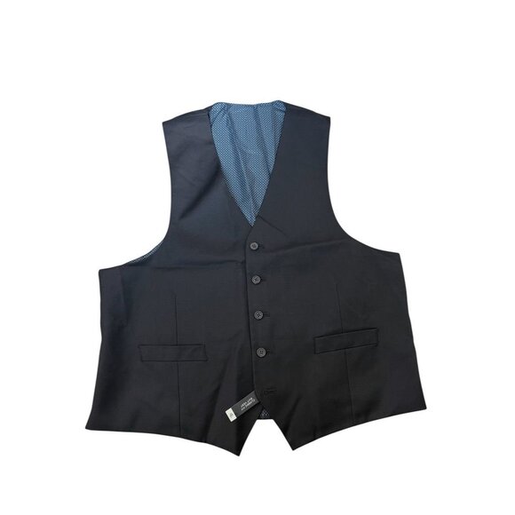 Lauren Ralph Lauren Mens Black Suit Vest Wool Blend Adjustable Back Strap L NWT - Picture 1 of 6